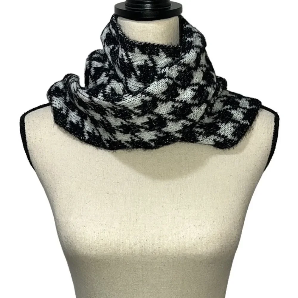 Ashley Stewart Metallic Houndstooth Infinity Scarf